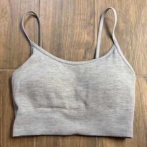 Like New - Uniqlo Light Gray Ribbed Bralette with built in bra